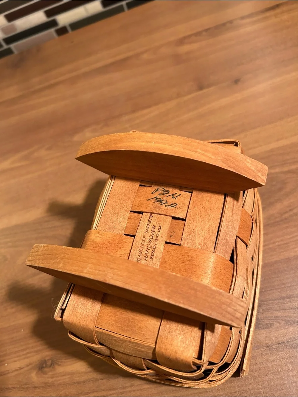 Vintage Longaberger Cradle Basket in Natural Brown